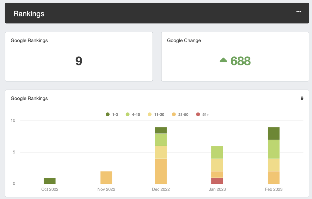 Nasmati Care SEO Results Chart